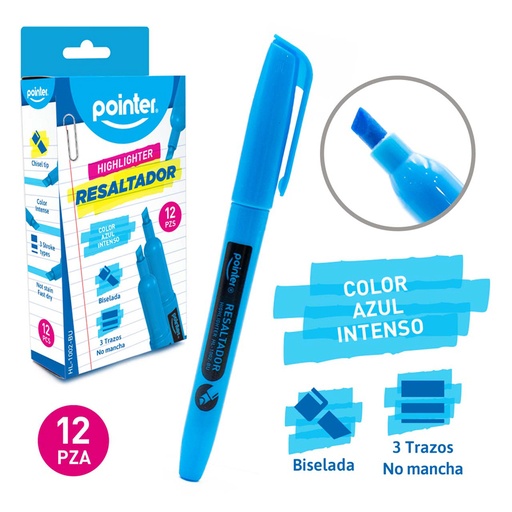 [HL-1002-BU] RESALTADOR FLUORESCENTE DELGADO AZUL