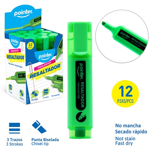 [FP-6021-GR] RESALTADOR FLUORESCENTE GRUESO - VERDE 