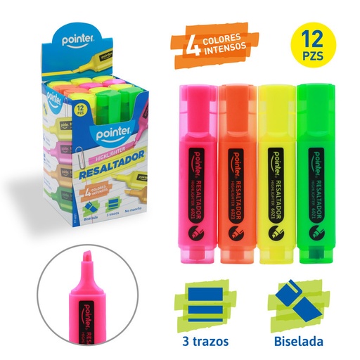 [FP-6021] RESALTADOR FLUORESCENTE GRUESO - COLORES SURTIDOS