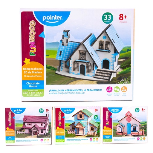[PZZ-2102] ROMPECABEZA 3D DE MADERA (CASAS)