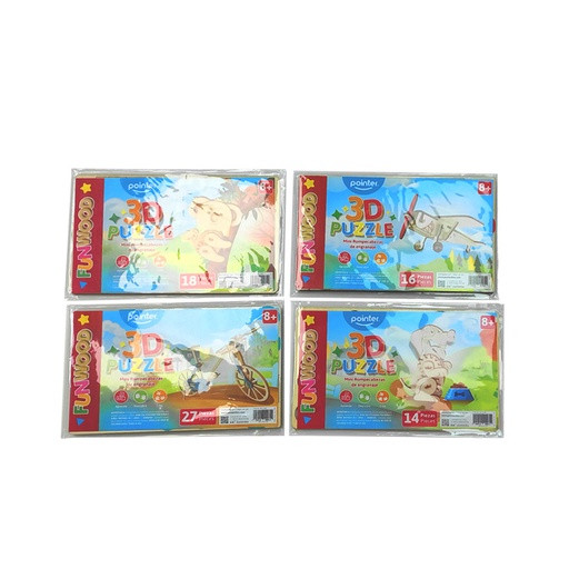 [PZZ-23186] MINI ROMPECABEZAS 3D DE MADERA (FIGURAS MOVILES)