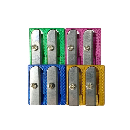 [35704.01] SACAPUNTA METALICO DOBLE S/DEPÓSITO - COLORES SURTIDOS