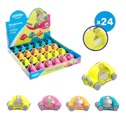 [SH-2348] SACAPUNTAS PLASTICO CON DEPOSITO (CARROS)