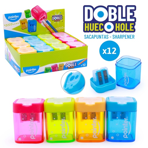 [SH-17505] SACAPUNTAS PLASTICO DOBLE CON DEPOSITO