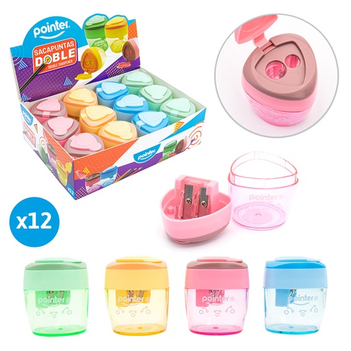 [SH-22136] SACAPUNTAS DOBLE x 12 PZAS.