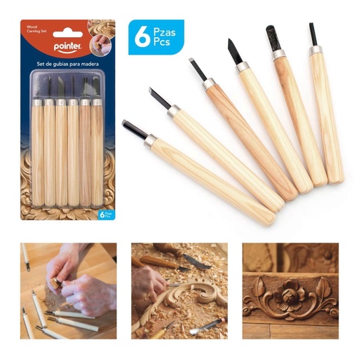[CK-2244] SET DE GUBIAS PARA MADERA x6PZAS