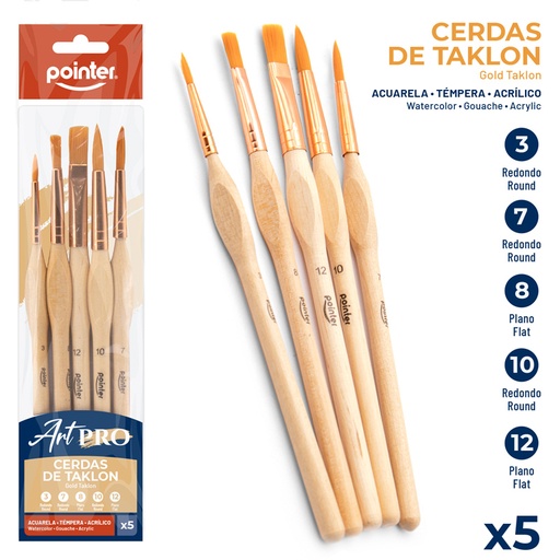 [AB-1010-03] SET DE PINCELES ART PRO x5PZAS