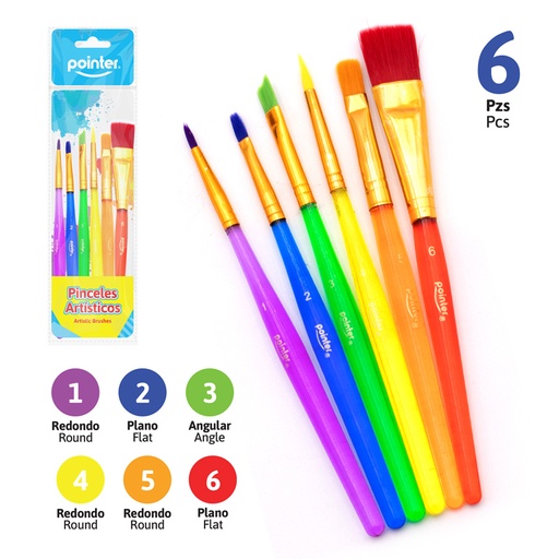 [AB-H4] SET DE PINCELES x 6 PZAS.