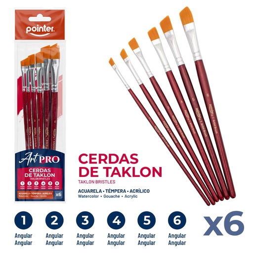 [AB-840-6] PINCELES ARTISTICOS x6PZAS