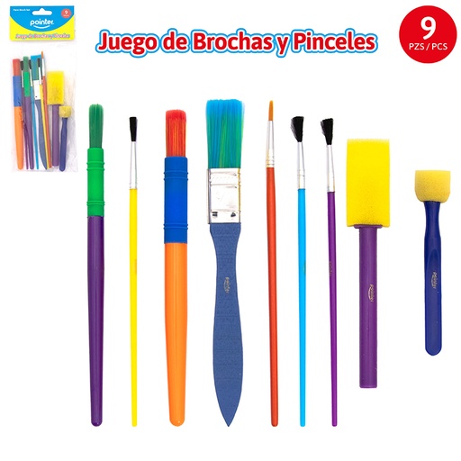[AB-1638] SET DE BROCHAS Y PINCELES x9PZAS