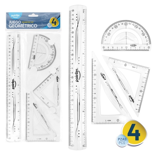 [RU-2218] SET DE REGLAS GEOMETRICAS x4 PZAS.