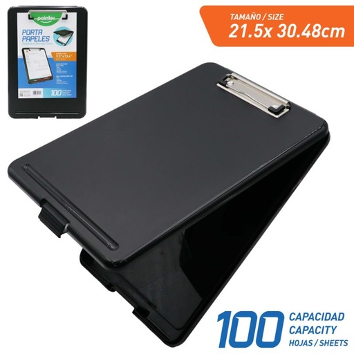 [INV-3424] TABLA PORTAPAPELES CON ALMACENAMIENTO (NEGRO)