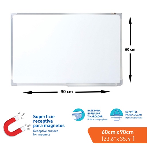 [WB-60X90] TABLERO BLANCO 60 x 90cm