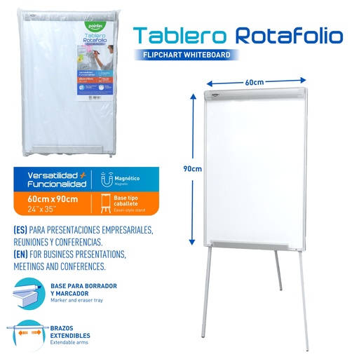 [SWB-6090] TABLERO BLANCO CON SOPORTE 60X90CM