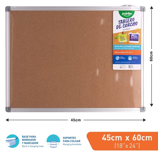 [CRB-45X60] TABLERO DE CORCHO 45x60cm
