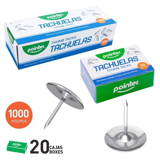 [TCH-1000-S] TACHUELAS METALICAS x50PZAS
