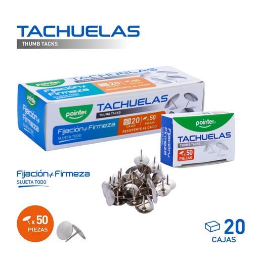 [TCH-1000-S] TACHUELAS METALICAS x50PZAS