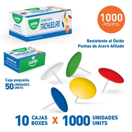 [TT-203-100C] TACHUELAS DE COLORES x100PZAS