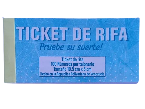 [RIFA1] TALONARIO DE RIFA - 100HJ 10,5x5CM