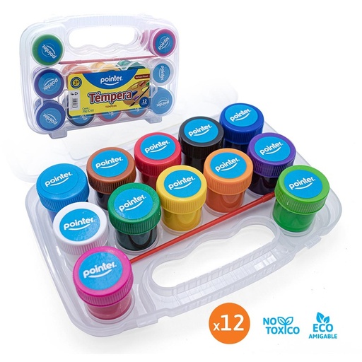 [WC-C620] TEMPERA x12 COLORES + PINCEL