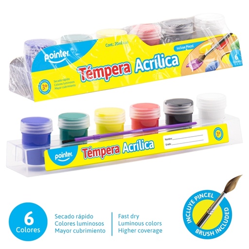 [AC-0620] TEMPERA ACRILICA X6