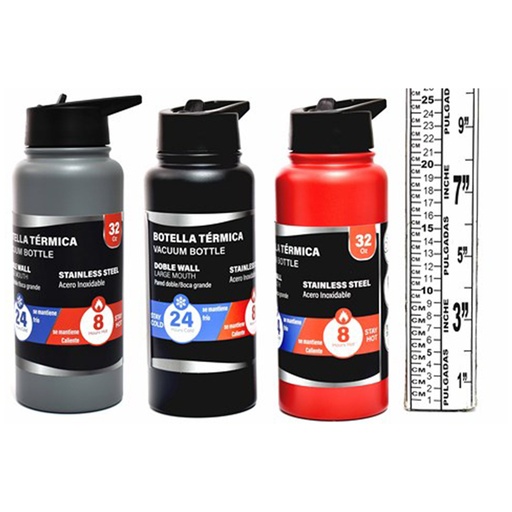 [SV-322OZ-ASB] TERMOS  / 32OZ NEGRO GRIS ROJO