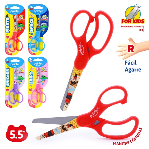 [SC-2325-55] TIJERA ESTAMPADA PUNTA ROMA PARA NIÑOS 5.5"