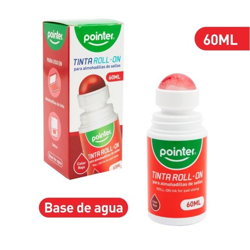 [INK-60-RD] TINTA PARA SELLO ROLL ON 60 ML (ROJO)