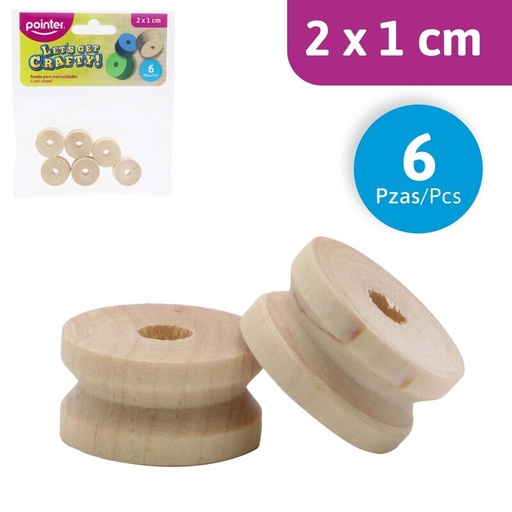 [ANC-2405] RUEDAS PARA MANUALIDADES - 2 x 1CM x6PZAS