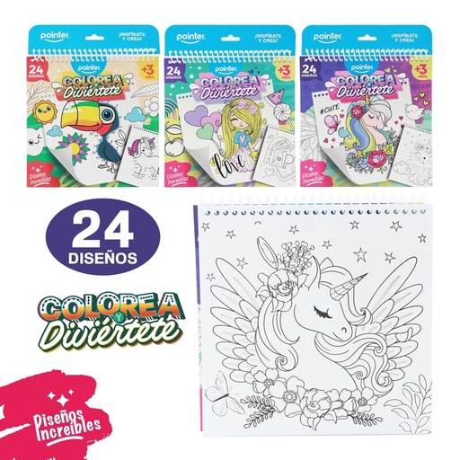 [DB-2448] LIBRO ESPIRAL PARA COLOREAR - 24 DISEÑOS