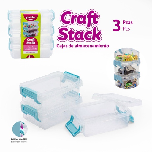 [PP-2424] CAJA PLASTICA DE ALMACENAJE 200 ml x 3 PIEZAS 11x8x4 cm