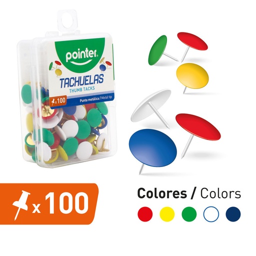 [BXCH-100-C] TACHUELAS DE COLORES x100PZAS