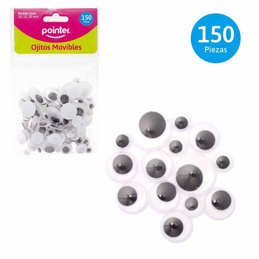 [EY-52774] OJITOS MOVILES PARA MANUALIDADES x 150 PZAS.