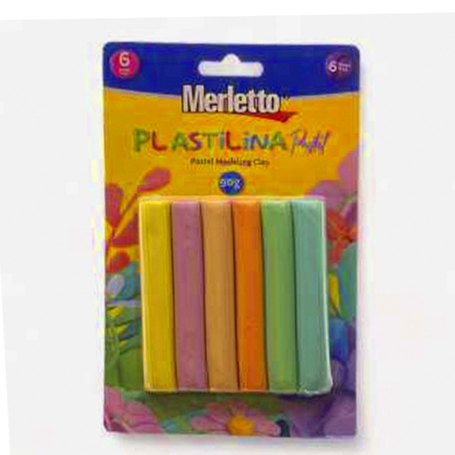 [780-7193994] PLASTILINA PASTEL - 90g x6 COLORES