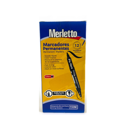 [780-755387799] SET DE 12 MARCADORES PERMANENTES DOBLE P 0.4mm / 1
