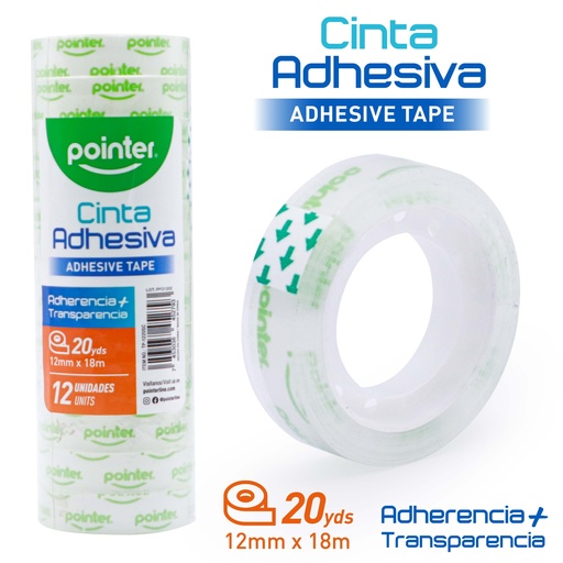[TP-1220SC] CINTA ADHESIVA TRANSPARENTE - 1,2Cm x 18,2Mts