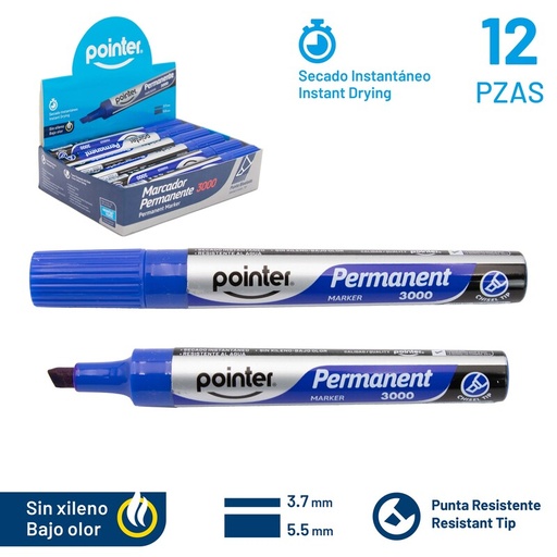[MK-3000P-BU] MARCADOR PERMANENTE DELGADO AZUL
