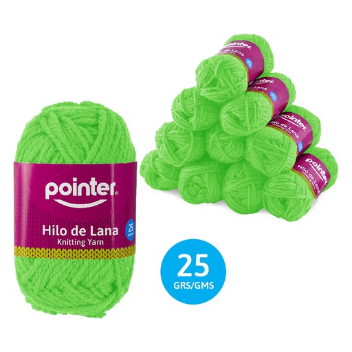 [7A018-KY-25G-FLGRE] HILO DE LANA PARA MANUALIDADES VERDE NEON - 25GRS