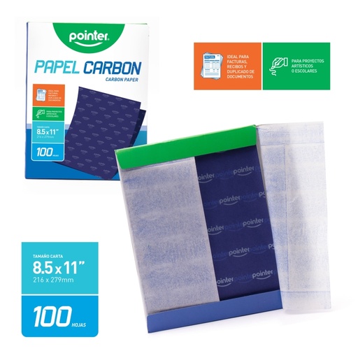[CP-8511-A] PAPEL CARBON AZUL - CARTA (21.6 x 27.9CM)