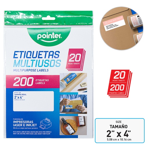 [WPL-2X4-B] ETIQUETAS MULTIUSOS 2X4" 