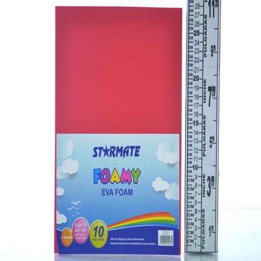 [STR-EVA-002] FOAMI LISO 8.5X11" ROJO