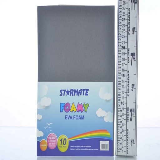 [STR-EVA-021] FOAMY LISO CARTA 8.5X11" GRIS OSCURO