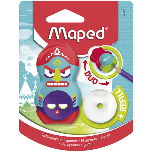 [049130] SACAPUNTAS CON BORRADOR LOOPY FANCY 1 ORIFICIO