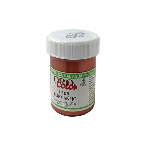 [F206-22] PINTURA METALICOS AL AGUA ROJO AÑEJO 22ML 