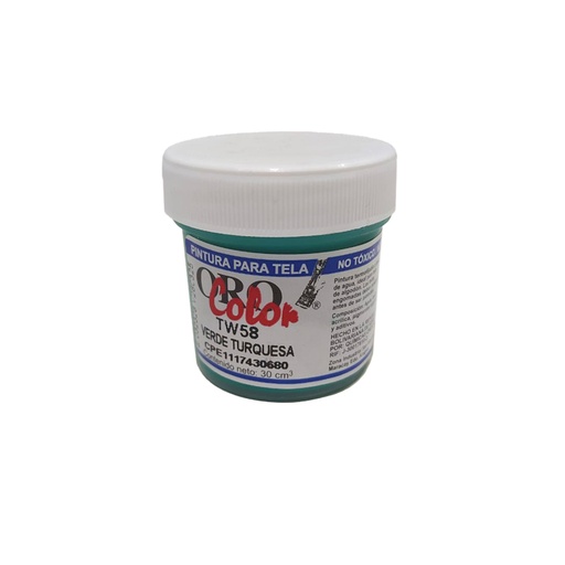 [TW58] PINTURA TEXTIL VERDE TURQUESA 30ML