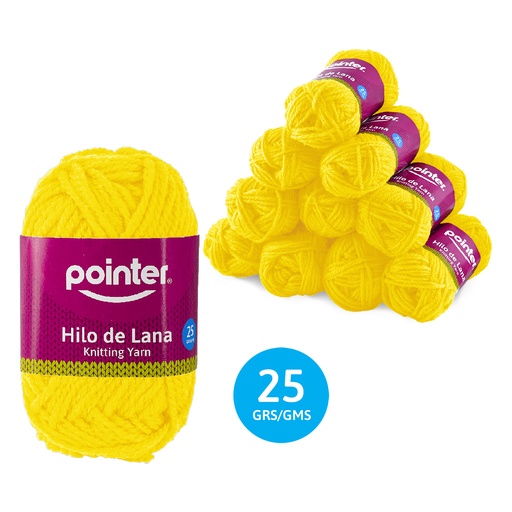 [7A018-KY-25G-YELLOW] HILO DE LANA PARA MANUALIDADES AMARILLO - 25GRS
