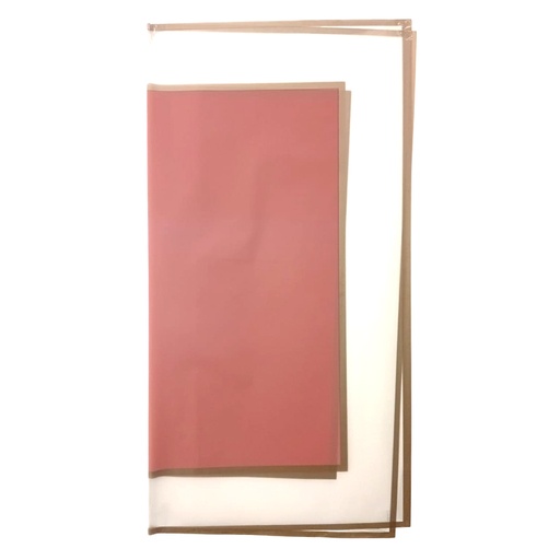 [HQ-WR-8406] PAPEL COREANO HANSU TRASLUCIDO BORDEADO - ROSA COLONIAL 57x57CM