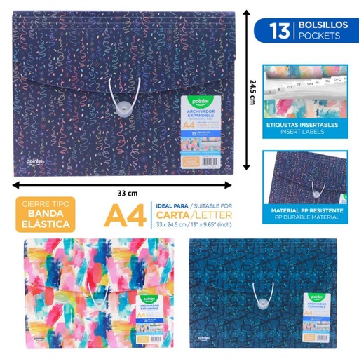 [FL1-52] ARCHIVADOR 13 BOLSILLOS CARTA/A4 33x24,5Cm