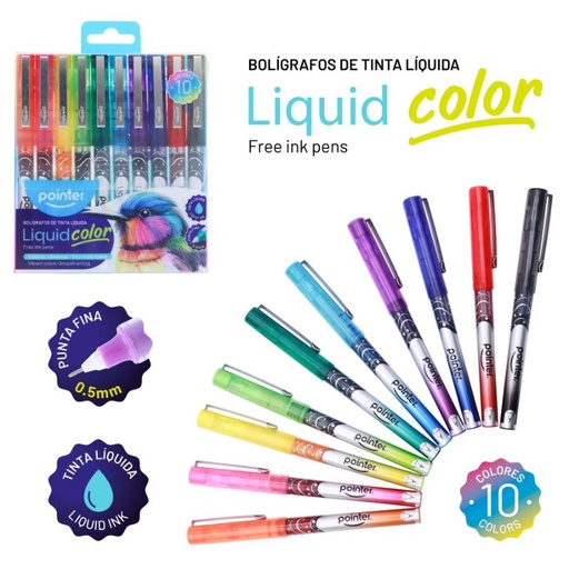 [RP-2493] BOLIGRAFO TINTA LIQUIDA 10 PIEZAS