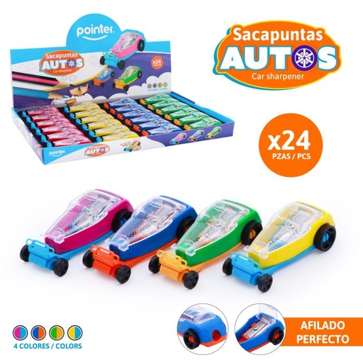 [SH-24119] SACAPUNTAS PLASTICO CON DEPOSITO (AUTOS)